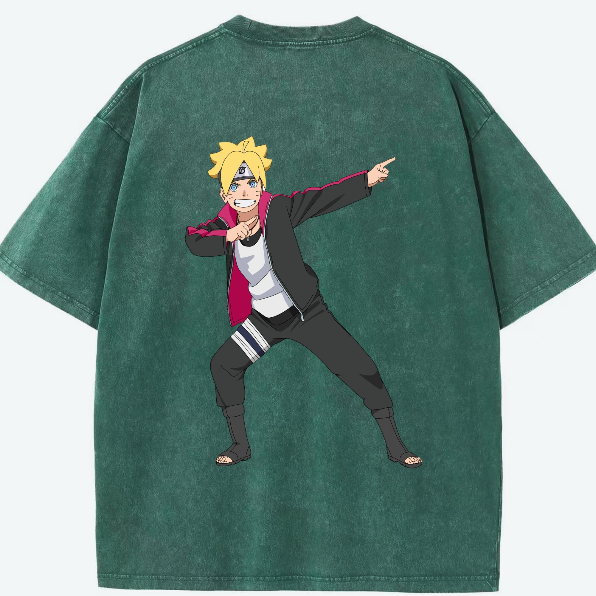 （画像用） NARUTO -ナルト- うずまき ボルト Uzumaki Boruto 綿100% ヴィンテージ風 半袖Tシャツ（背面プリント）